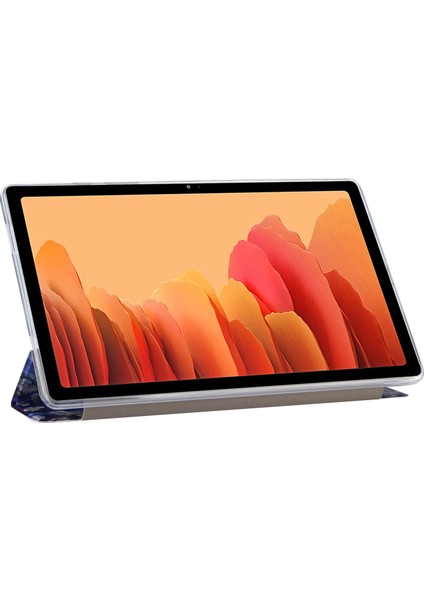 Samsung Galaxy Tab A7 10.4 (2020) Deri Kılıf Mavi Kelebekler