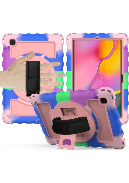 Samsung Galaxy Tab A7 2020 Için Silikon + Pc Kılıfı Renkli + Gül Altın