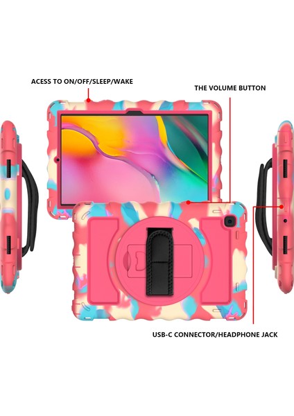 Samsung Galaxy Tab A7 2020 Için Silikon + Pc Kılıfı Renkli + Sıcak Pembe modelleri