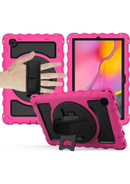 Samsung Galaxy Tab A7 2020 Için Silikon + Pc Kılıfı Sıcak Pembe