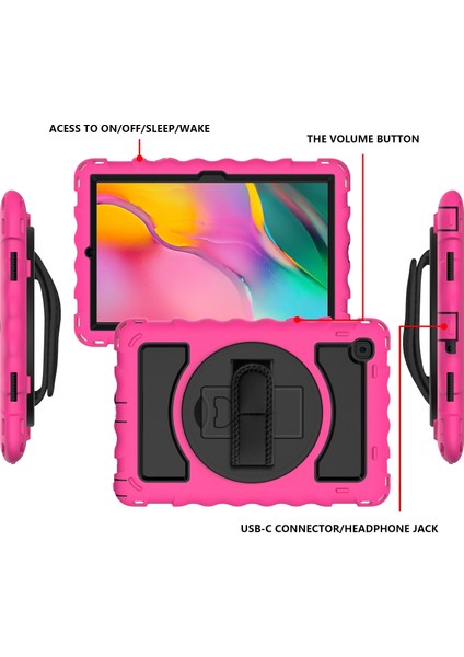 Samsung Galaxy Tab A7 2020 Için Silikon + Pc Kılıfı Sıcak Pembe modelleri