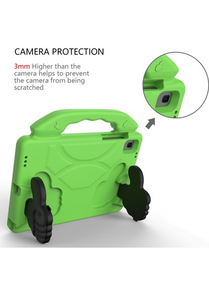 Samsung Galaxy Tab A7 10.4 (2020) T500 / T505 Eva Anti Düşen Kapak ile Başparmak Braketi Yeşil fiyatları