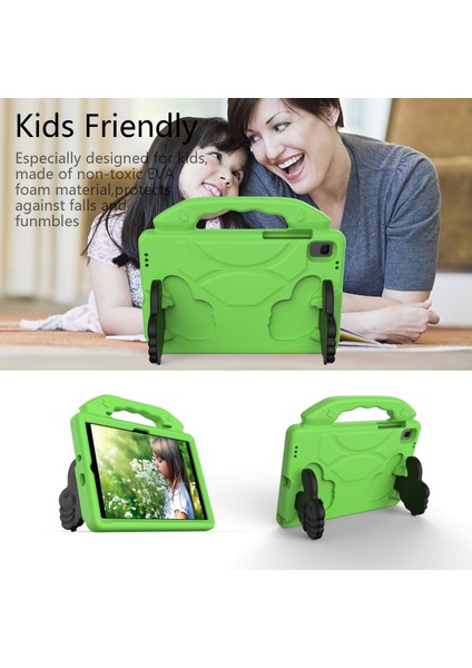 Samsung Galaxy Tab A7 10.4 (2020) T500 / T505 Eva Anti Düşen Kapak ile Başparmak Braketi Yeşil modelleri