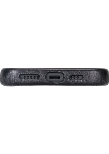 iPhone 12 Uyumlu Deri Arka Kapak Rock Rst1 Siyah indirimleri