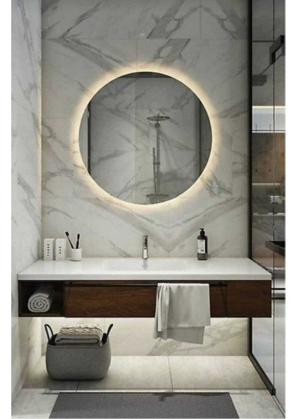 70 Çap Ledli Yuvarlak Ayna Banyo Aynası Günışığı LED 70 cm