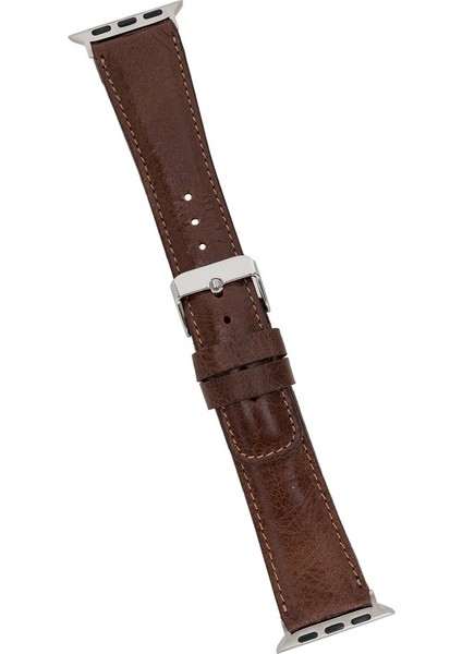 Apple Watch Uyumlu Deri Kordon 42-44-45MM Vs5 Kahverengi
