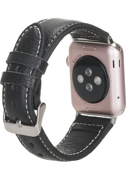 Apple Watch Uyumlu Deri Kordon 42-44-45MM Nm1-As1 Siyah