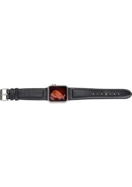 Apple Watch Uyumlu Deri Kordon 42-44-45MM Nm1-As1 Siyah
