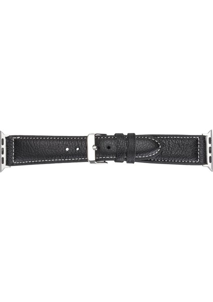 Apple Watch Uyumlu Deri Kordon 42-44-45MM Nm1-As1 Siyah