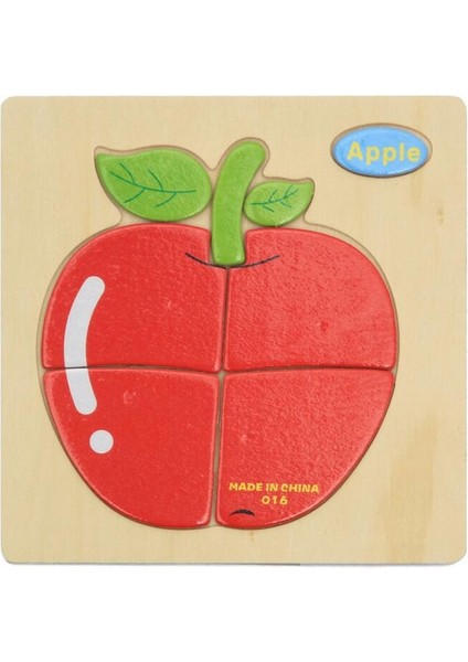 Eğitici Ahşap 3D Hayvan Yapboz Oyuncaklar - Apple (Yurt Dışından)