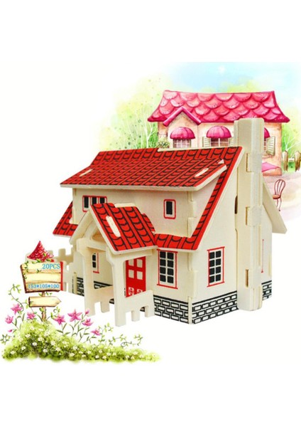 3D Yapboz Çocuklar Eğitim Oyuncak Ev - Batı Tarzı Kulübe (Yurt Dışından)