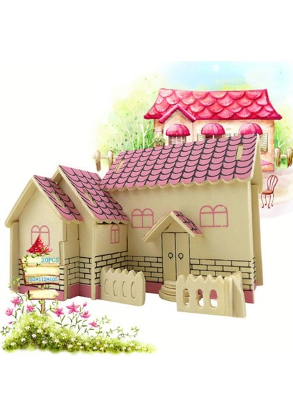 3D Yapboz Çocuklar Eğitim Oyuncak Ev - Mor Ev (Yurt Dışından)