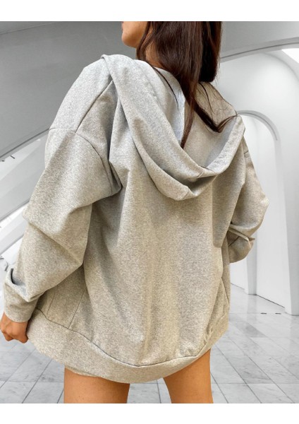 Kapüşonlu Japon Ejderha Baskılı Tam Fermuarlı Oversize Dış Mekan Kadın Ceket-Sweatshirt modelleri