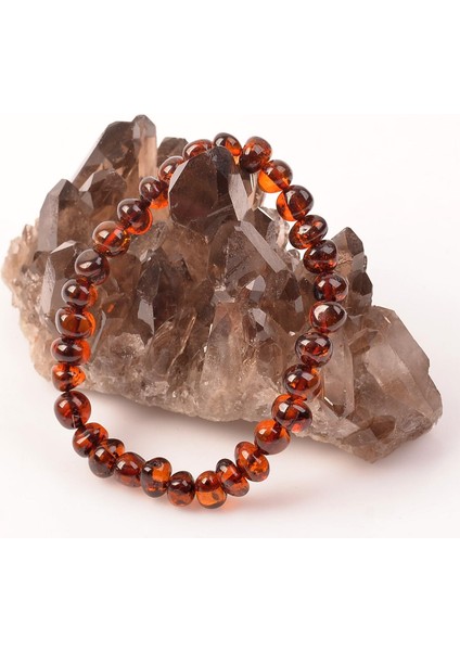 Ateş Rengi Damla Kehribar Bileklik