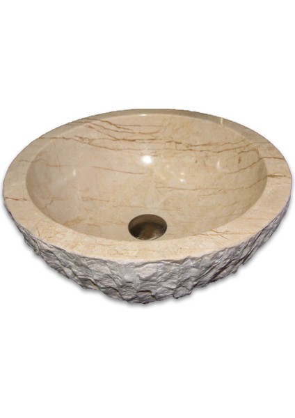 Bej Mermer Dışı Doğal Patlatma Lavabo