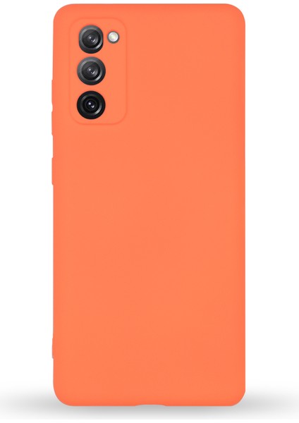 Samsung Galaxy S20 Fe Kapak Kamera Korumalı Içi Kadife Lansman Silikon Kılıf - Turuncu