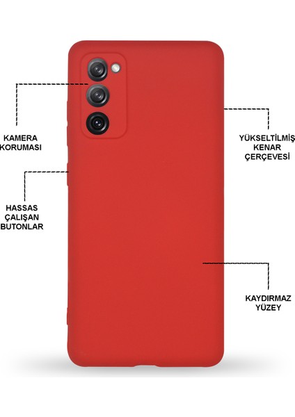 Samsung Galaxy S20 Fe Kapak Kamera Korumalı Içi Kadife Lansman Silikon Kılıf - Mor fiyatları