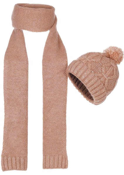 Unisex Filay Atkı Bere Ikili Set Fo 3600 Kahverengi