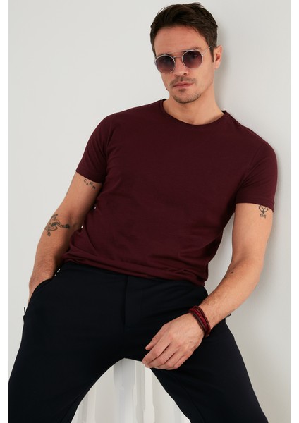 Pamuklu Slim Fit Bisiklet Yaka T Shirt Erkek T Shirt 59020001