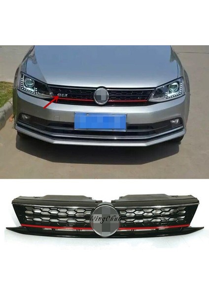 Vw Jetta gli ön panjur ızgara kırmızı şeritli 2015+
