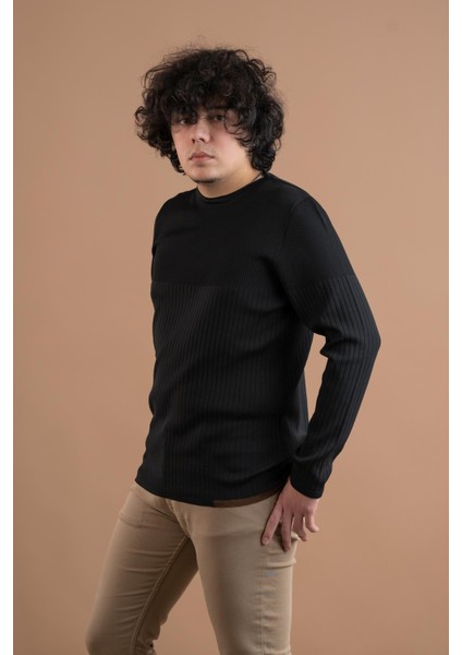 Bisiklet Yaka Likralı Microfilament Kumaş Slimfit Erkek Sweatshirt fiyatları