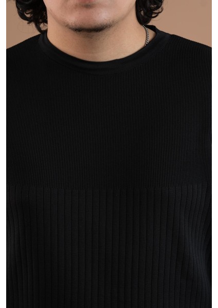 Bisiklet Yaka Likralı Microfilament Kumaş Slimfit Erkek Sweatshirt fırsatları