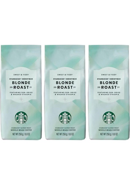 Christmas 2021 Blonde Roast Sun Dried N Washed Ethiopia Çekirdek Kahve 750 Gram