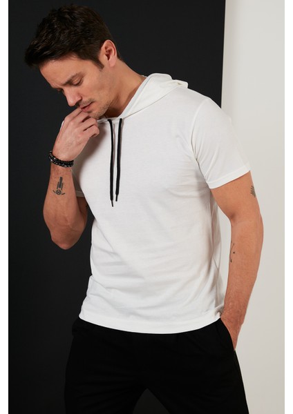Pamuklu Kapüşonlu Slim Fit T Shirt Erkek T Shirt 5412021 fiyatları