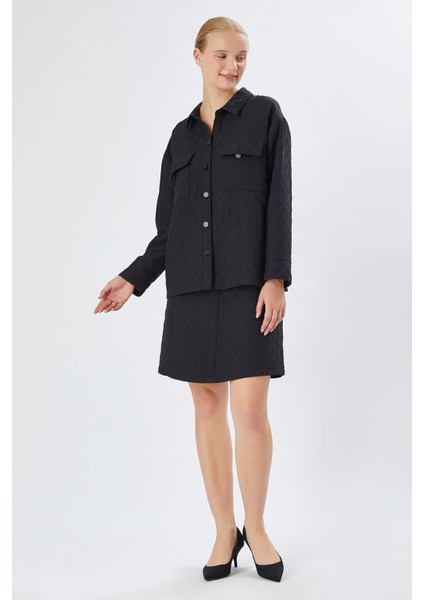 Kadın Baskılı Kapitone Gömlek Ceket 5667004 Siyah modelleri
