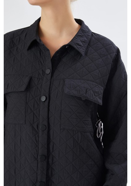 Kadın Baskılı Kapitone Gömlek Ceket 5667004 Siyah fırsatları