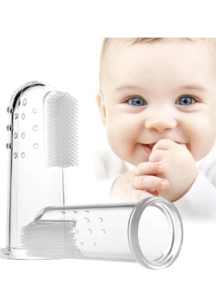 Parmak Silikon Bebek 1 Adet Diş Kaşıyıcı Fırçası Diş Fırçası Özel Kabında