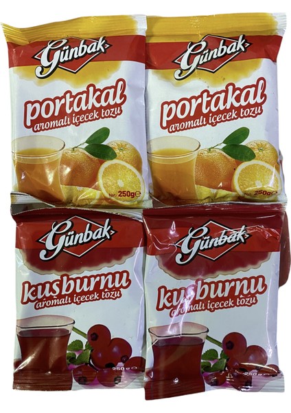 Kuşburnu 2'li + Portakal Aromalı 2'li Toz İçecek 1 kg