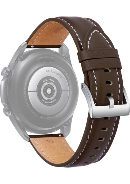 Samsung Galaxy Watch 4 Saat Için Için 40MM/44MM Deri Kayış Kordon-Koyu Kahverengi (Yurt Dışından)