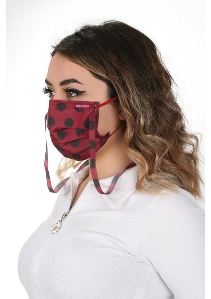 Boyundan Askılı Yıkanabilir Maske Puanlı Bordo fiyatları