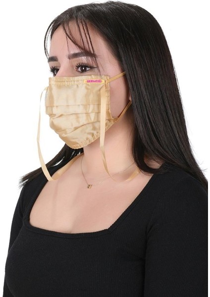 Boyundan Askılı Yıkanabilir Taşlı Maske K-5 Bej fiyatları