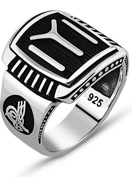 925 Ayar Gümüş Osmanlı Kayı Boyu Taşsız Erkek Yüzük fiyatları