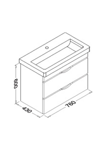 Neo 80 cm Lavabo Dolabı Beyaz