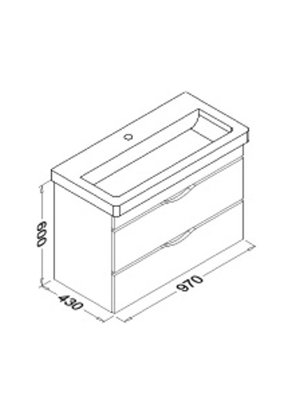 Neo 100 cm Lavabo Dolabı Beyaz