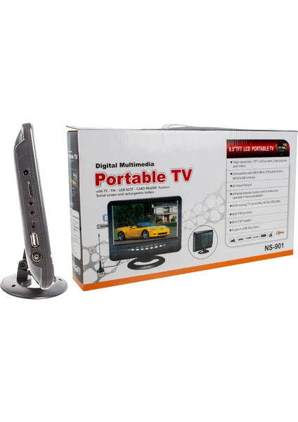 Powermaster  9.5 Tft LCD Usb/sd Analog Tv Tuner Portable Tv Monitör