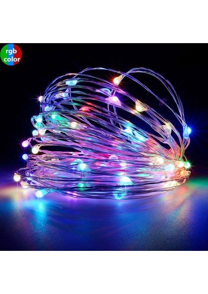 Solar Güneş Enerji Dış Bahçe 8 Modlu 20METRE Düz 200 LED Rgb Aydınlatma