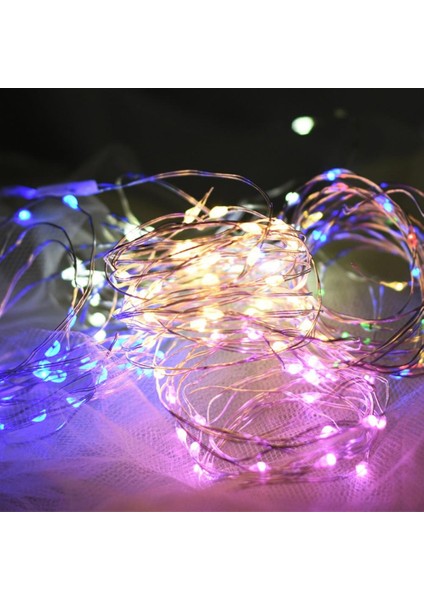 Solar Güneş Enerji Dış Bahçe 8 Modlu 20METRE Düz 200 LED Rgb Aydınlatma