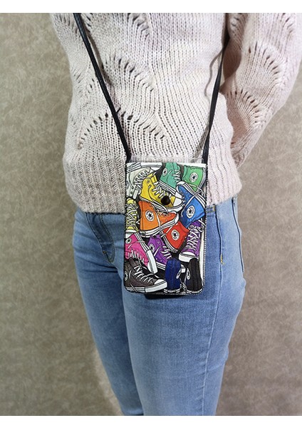 Kadın Çapraz Desenli Omuz Askılı Telefon Çantası Kılıfı modelleri