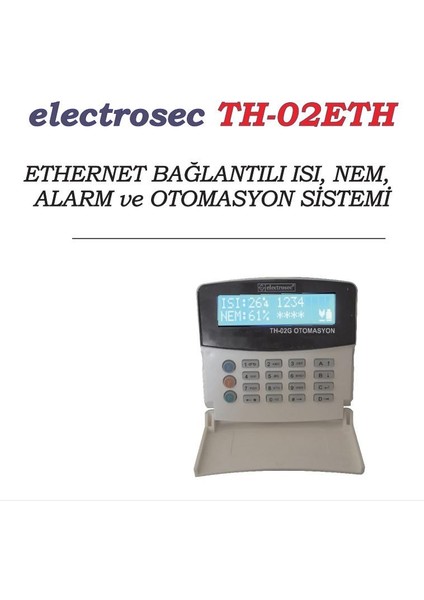 TH-02ETH Isı ve Nem Takip Otomasyon Sistemi Ethernet Tcp/ıp Protokol +1 Prob +16V Adaptör