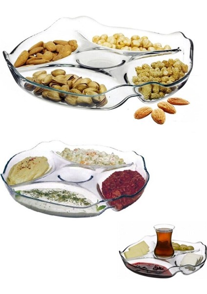 Basic 5 Bölmeli Cam Servis Tabağı