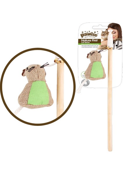 Pawise Nature First Kedi Oltası Fareli 35,5 cm