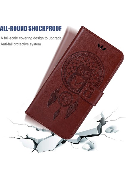 puluz Oneplus Nord N200 5G Için Kabartma Desenli Deri Kılıf Kahverengi (Yurt Dışından) fırsatları