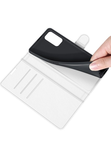 puluz Oneplus Nord N200 5G Litchi Doku Flip Pu Kılıf Için Beyaz (Yurt Dışından)