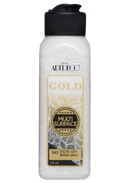 Gold : Multi-Surface Akrilik Boya : 140 ml : Sıcak Gri 343