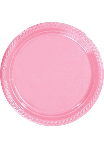 Pembe Plastik Tabak 22 cm 25LI