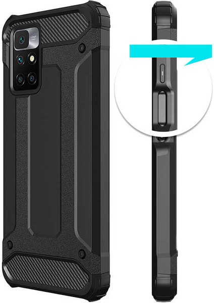 Redmi 10 Kılıf Darbe Emici Çift Katman Kamera Koruyuculu Zırh Crash Silikon Siyah fiyatları